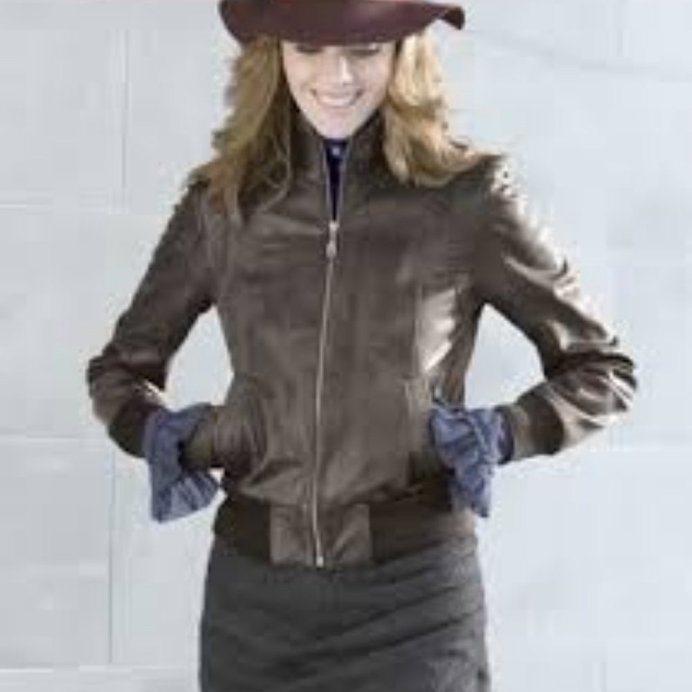 Mackage lamb leather cognac jacket exclusively for Aritzia